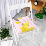 - Pofi-4596-Gorsel-1 - Realhomes  Pembe Zeminde Uçan Balonlar ve Fil Desenli Çocuk Odası Pofuduk Sandalye Minderi Realhomes