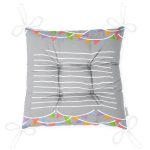 - Pofi-4604-Gorsel-2 - Realhomes Gri Zemin Bayraklı Baby Shower Özel Tasarımlı Dijital Baskılı Çocuk Odası Pofuduk Sandalye Minderi Realhomes