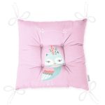 - Pofi-4613p-Gorsel-2 - Realhomes Pembe Zemin Sevimli Baykuş Desenli Özel Tasarımlı Dijital Baskılı Çocuk Odası Pofuduk Sandalye Minderi Realhomes