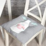 - Pofi-4616-Gorsel - Realhomes  Gri  Zemin Şişe İçinde Baykuş Özel Tasarımlı Dijital Baskılı Çocuk Odası Pofuduk Sandalye Minderi Realhomes