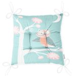 - Pofi-4627-Gorsel-2 - Realhomes  Yeşil Zemin Ağaç Dalında Baykuş Motifli Dijital Baskılı Çocuk Odası Pofuduk Sandalye Minderi Realhomes