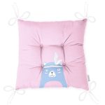 Pembe Zemin Baby Shower Temalı Ayıcık Desenli Dijital Baskılı Çocuk Odası Pofuduk Sandalye Minderi Realhomes