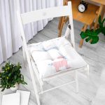 - Pofi-4632-Gorsel-1 - Realhomes  Beyaz Zemin Baby Shower Yazılı Unicorn Desenli Dijital Baskılı Çocuk Odası Pofuduk Sandalye Minderi Realhomes