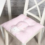 - Pofi-4640-Gorsel - Realhomes  Pembe Zemin Baby Shower Temalı Tavşan Desenli Dijital Baskılı Çocuk Odası Pofuduk Sandalye Minderi Realhomes