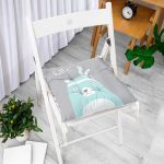 - Pofi-4649-Gorsel-1 - Realhomes  Gri Zemin Sevimli Ayıcık Desenli Özel Tasarımlı Dijital Baskılı Modern Pofuduk Sandalye Minderi Realhomes