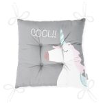 - Pofi-4654-Gorsel-2 - Realhomes  Gri Zemin Cool Yazılı Unicorn Baskılı Dijital Baskılı Çocuk Odası Pofuduk Sandalye Minderi Realhomes