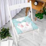- Pofi-4658-Gorsel-1 - Realhomes  Yeşil Zemin Sevimli Köpek Desenli Dijital Baskılı Çocuk Odası Pofuduk Sandalye Minderi Realhomes