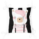 - Pofi-4669s-Gorsel-2 - Realhomes Siyah Çizgili Zemin Şapkalı Ayıcık Desenli Dijital Baskılı Modern Pofuduk Sandalye Minderi Realhomes