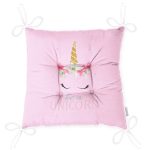 - Pofi-4674p-Gorsel-2 - Realhomes Pembe Zemin Be A Unicorn Yazılı Dijital Baskılı Modern Pofuduk Sandalye Minderi Realhomes