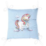 - Pofi-4690-Gorsel-2 - Realhomes  Mavi Zeminde Uyuyan Unicorn Desenli Dijital Baskılı Modern Pofuduk Sandalye Minderi Realhomes