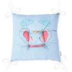 Mavi Zemin Sevimli Fil Desenli Dijital Baskılı Çocuk Odası Pofuduk Sandalye Minderi Realhomes