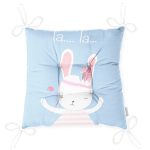 - Pofi-4723-Gorsel-2 - Realhomes  Mavi Zeminde Şarkı Söyleyen Tavşan Desenli Dijital Baskılı Çocuk Odası Pofuduk Sandalye Minderi Realhomes