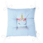 - Pofi-4725-Gorsel-2 - Realhomes  Mavi Zeminde Unicorn Desenli Özel Tasarımlı Dijital Baskılı Çocuk Odası Pofuduk Sandalye Minderi Realhomes