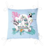 - Pofi-4726-Gorsel-2 - Realhomes  Mavi Zeminde Tatil Temalı Unicorn Desenli Dijital Baskılı Modern Pofuduk Sandalye Minderi Realhomes