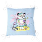 - Pofi-4727-Gorsel-2 - Realhomes  Mavi Zeminde Tatil Temalı Kedi Desenli Dijital Baskılı Modern Pofuduk Sandalye Minderi Realhomes