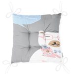 - Pofi-4804-Gorsel-2 - Realhomes  Gri Zeminde Anne Ve Yavru Ayı Baby Shower Dijital Baskılı Çocuk Odası Pofuduk Sandalye Minderi Realhomes