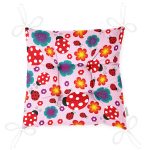 Realhomes Pembe Zeminde Uğurböceği Dijital Baskılı Modern Pofuduk Minderi Realhomes