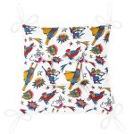 Realhomes Superman Desenli Dijital Baskılı Modern Pofuduk Sandalye Minderi Realhomes