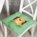 Realhomes Köpek Desenli Dijital Baskılı Modern Pofuduk Sandalye Minderi Realhomes