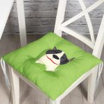 Realhomes Köpek Desenli Dijital Baskılı Modern Pofuduk Sandalye Minderi Realhomes