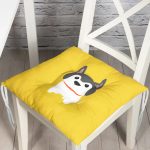 Realhomes Köpek Desenli Dijital Baskılı Modern Pofuduk Sandalye Minderi Realhomes