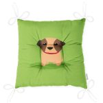 Realhomes Köpek Desenli Dijital Baskılı Modern Pofuduk Sandalye Minderi Realhomes