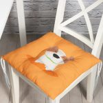 Realhomes Köpek Desenli Dijital Baskılı Modern Pofuduk Sandalye Minderi Realhomes