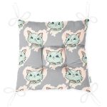 - Pofi-4893-Gorsel-2 - Realhomes  Realhomes Kedi Desenli Dijital Baskılı Modern Pofuduk Sandalye Minderi Realhomes