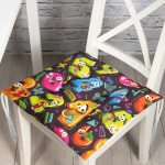 Realhomes Renkli Sayılar Dijital Baskılı Modern Pofuduk Sandalye Minderi Realhomes