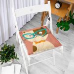 - Pofi-4919-Gorsel-1 - Realhomes Realhomes Renkli Kedi Dijital Baskılı Modern Pofuduk Sandalye Minderi Realhomes