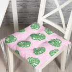 - Pofi-4950-Gorsel - Realhomes  Realhomes Pembe Zeminde Yapraklar Dijital Baskılı Modern Pofuduk Minderi Realhomes