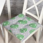 - Pofi-4951-Gorsel - Realhomes  Realhomes Gri Zeminde Yapraklar Dijital Baskılı Modern Pofuduk Minderi Realhomes