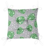 - Pofi-4951-Gorsel-2 - Realhomes  Realhomes Gri Zeminde Yapraklar Dijital Baskılı Modern Pofuduk Minderi Realhomes