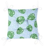 - Pofi-4952-Gorsel-2 - Realhomes  Realhomes Mavi Zeminde Yapraklar Dijital Baskılı Modern Pofuduk Minderi Realhomes