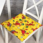 - Pofi-4959-Gorsel - Realhomes Realhomes Sevimli Yengeç Desenli Dijital Baskılı Modern Pofuduk Sandalye Minderi Realhomes