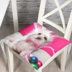 - Pofi-5609-Gorsel - Realhomes Sevimli Köpek Desenli Dijital Baskılı Modern Pofuduk Sandalye Minderi Realhomes