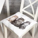 - Pofi-5617-Gorsel - Realhomes Sevimli Kediler Desenli Dijital Baskılı Modern Pofuduk Sandalye Minderi Realhomes