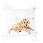 Sevimli Köpek Desenli Dijital Baskılı Modern Pofuduk Sandalye Minderi Realhomes