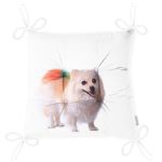 Sevimli Köpek Desenli Dijital Baskılı Modern Pofuduk Sandalye Minderi Realhomes