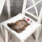 - Pofi-5624-Gorsel - Realhomes Hemşire Şapkalı Sevimli Kedi Dijital Baskılı Modern Pofuduk Sandalye Minderi Realhomes