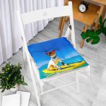 - Pofi-5625-Gorsel-1 - Realhomes Sörf Yapan Köpek Dijital Baskılı Modern Pofuduk Sandalye Minderi Realhomes