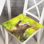 - Pofi-5632-Gorsel - Realhomes  Sevimli Kedi Desenli Dijital Baskılı Modern Pofuduk Sandalye Minderi Realhomes