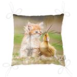 - Pofi-5635-Gorsel-2 - Realhomes Sevimli Kedi ve Ördek Motifli Modern Pofuduk Sandalye Minderi Realhomes