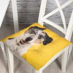 - Pofi-5636-Gorsel - Realhomes Sevimli Köpek Desenli Dijital Baskılı Modern Pofuduk Sandalye Minderi Realhomes