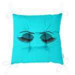 - Pofi-564-Gorsel-2 - Realhomes Turkuaz Zeminde Kirpik Motifli Modern Pofuduk Sandalye Minderi Realhomes