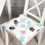 Kedi Ayak İzli Pati Desenli Modern Pofuduk Sandalye Minderi Realhomes