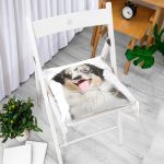 - Pofi-5653-Gorsel-1 - Realhomes Sevimli Köpek Desenli Dijital Baskılı Modern Pofuduk Sandalye Minderi Realhomes