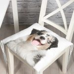 - Pofi-5653-Gorsel - Realhomes Sevimli Köpek Desenli Dijital Baskılı Modern Pofuduk Sandalye Minderi Realhomes