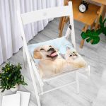 - Pofi-5654-Gorsel-1 - Realhomes Köpek ve Kedili Dijital Baskılı Modern Pofuduk Sandalye Minderi Realhomes
