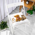 - Pofi-5665-Gorsel-1 - Realhomes Tavşan-Kedi-Köpek Desenli Dijital Baskılı Modern Pofuduk Sandalye Minderi Realhomes
